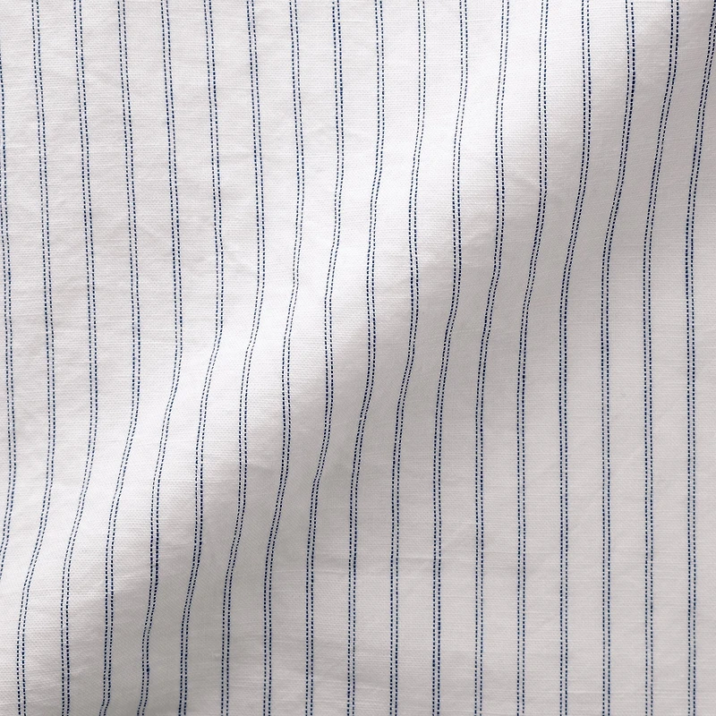 Women's Hemp Cotton Short Sleeve Striped Dress