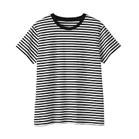 Women's Jersey Crew Neck Short Sleeve Striped T-Shirt
