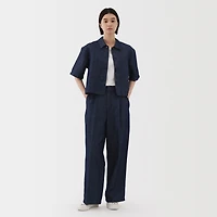 Women's Hemp Blend Denim Darted Wide Pants