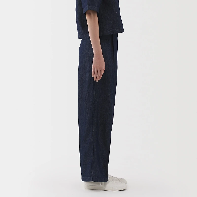 Women's Hemp Blend Denim Darted Wide Pants