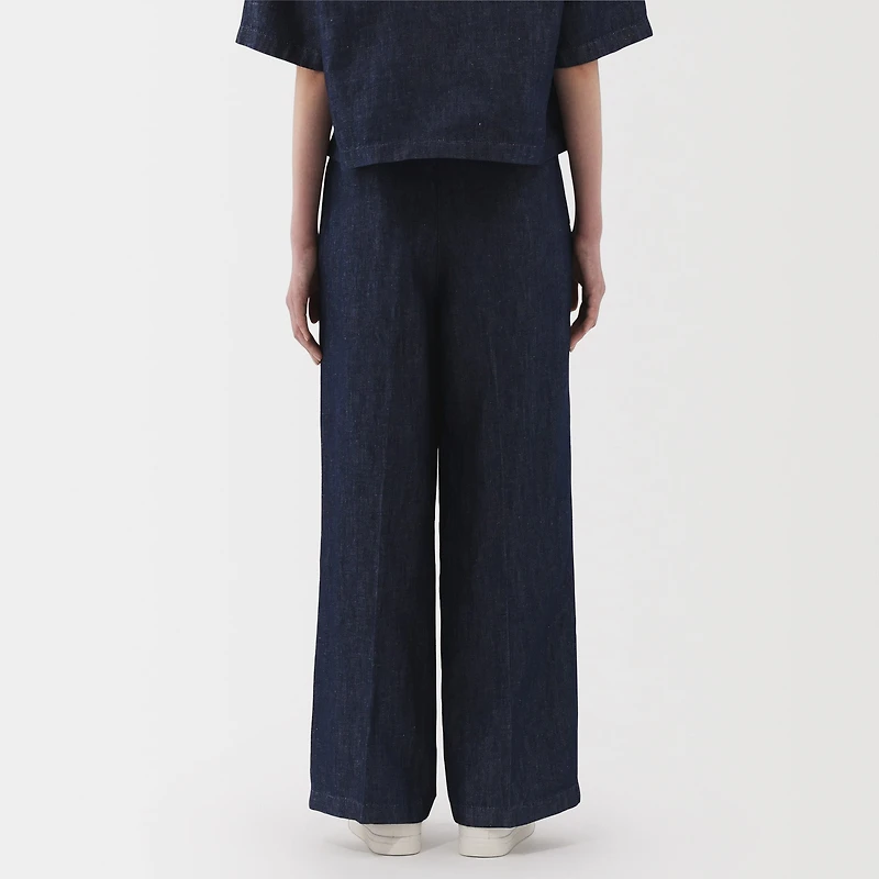Women's Hemp Blend Denim Darted Wide Pants