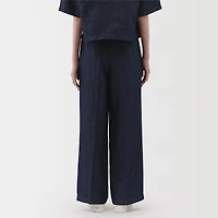 Women's Hemp Blend Denim Darted Wide Pants
