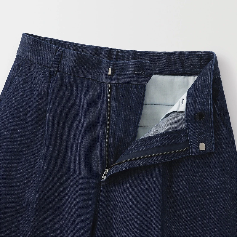 Women's Hemp Blend Denim Darted Wide Pants