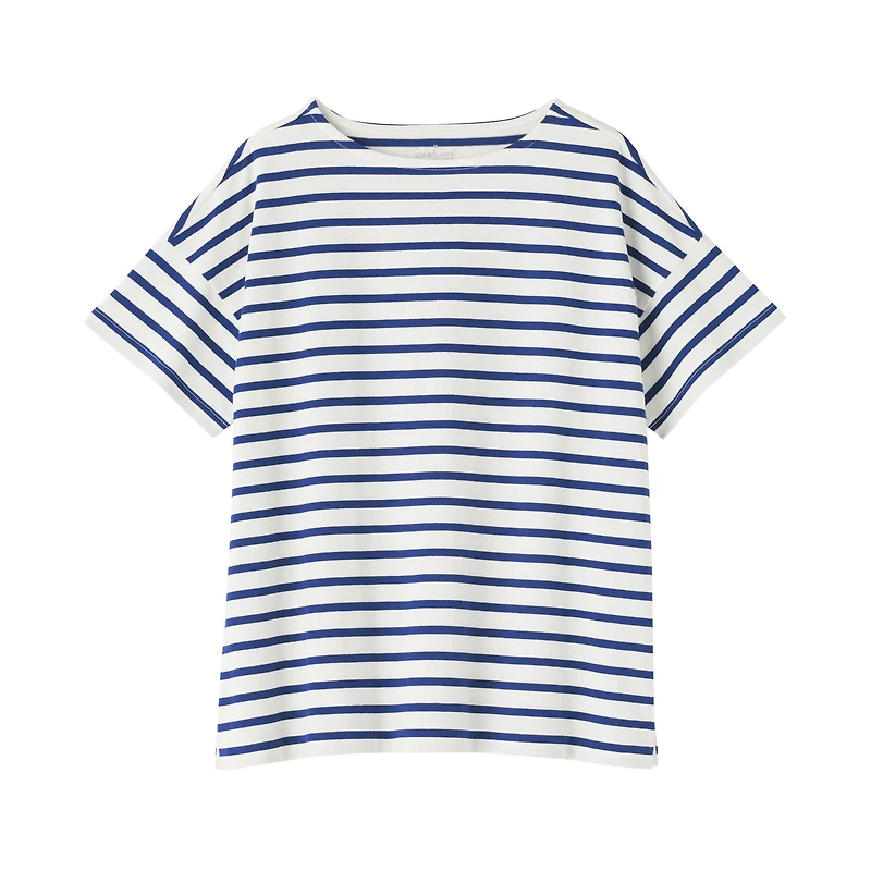 Women's Striped Boat Neck Short Sleeve T-Shirt