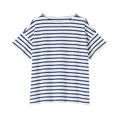 Women's Striped Boat Neck Short Sleeve T-Shirt