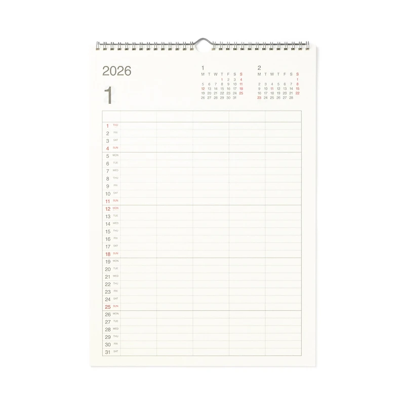 2026 Bagasse Paper Family Calendar - A3