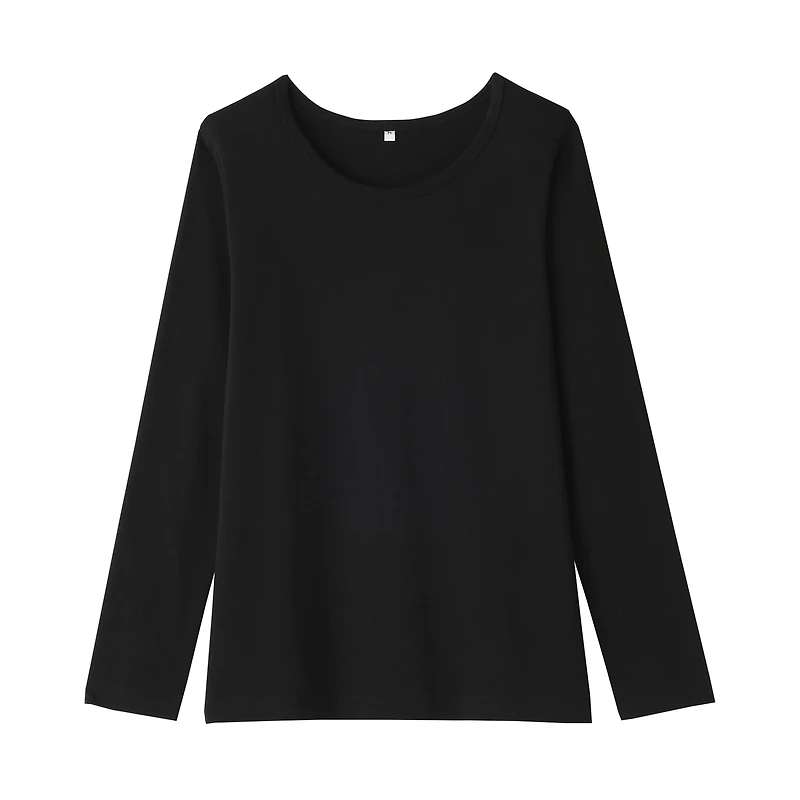 Women's Stretch Ribbed Crew Neck Long Sleeve T-Shirt