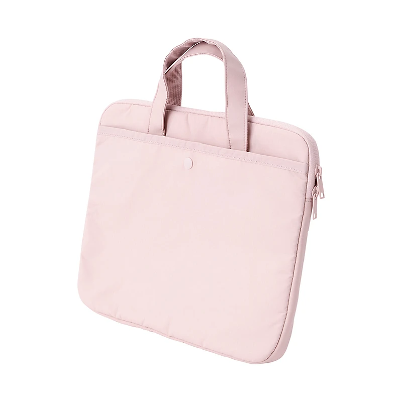 Parachute Cloth Wide Laptop Bag - Pink Beige