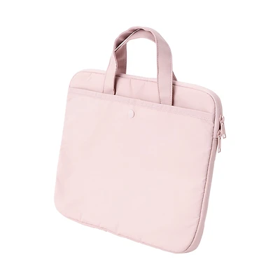 Parachute Cloth Wide Laptop Bag - Pink Beige