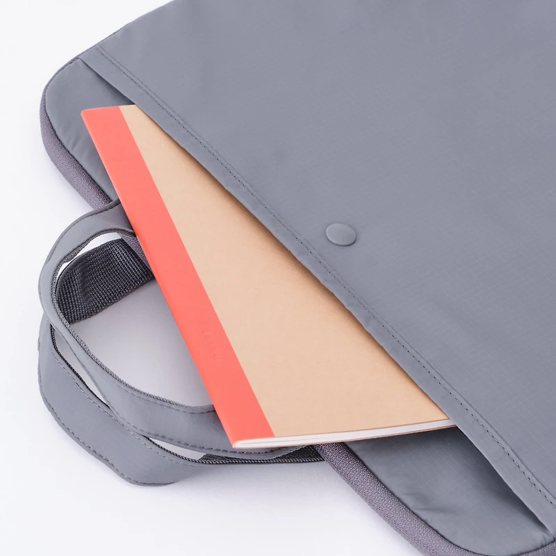 Parachute Cloth Wide Laptop Bag - Grey