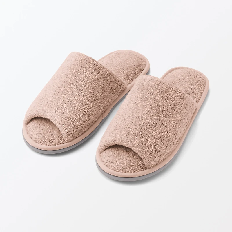 Cotton Pile Open Toe Slippers
