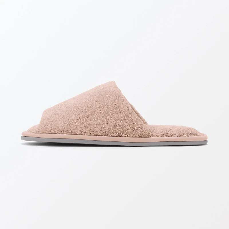 Cotton Pile Open Toe Slippers