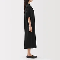 Lyocell Blend Half-Sleeve Patterned Dress