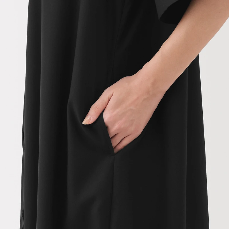 Lyocell Blend Half-Sleeve Patterned Dress