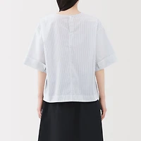 Broadcloth Quick-Dry Half-Sleeve Patterned Blouse