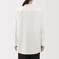 Broadcloth Stand Collar Long Shirt