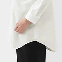 Broadcloth Stand Collar Long Shirt