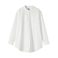 Broadcloth Stand Collar Long Shirt
