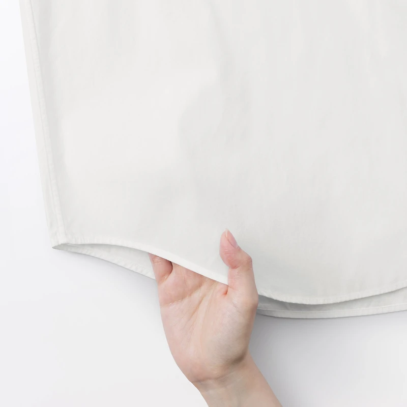 Broadcloth Stand Collar Long Shirt