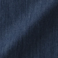 Washed Denim Stand Collar Long Shirt