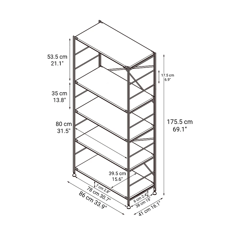 SUS Shelving Unit - Light Grey - Wide - Large