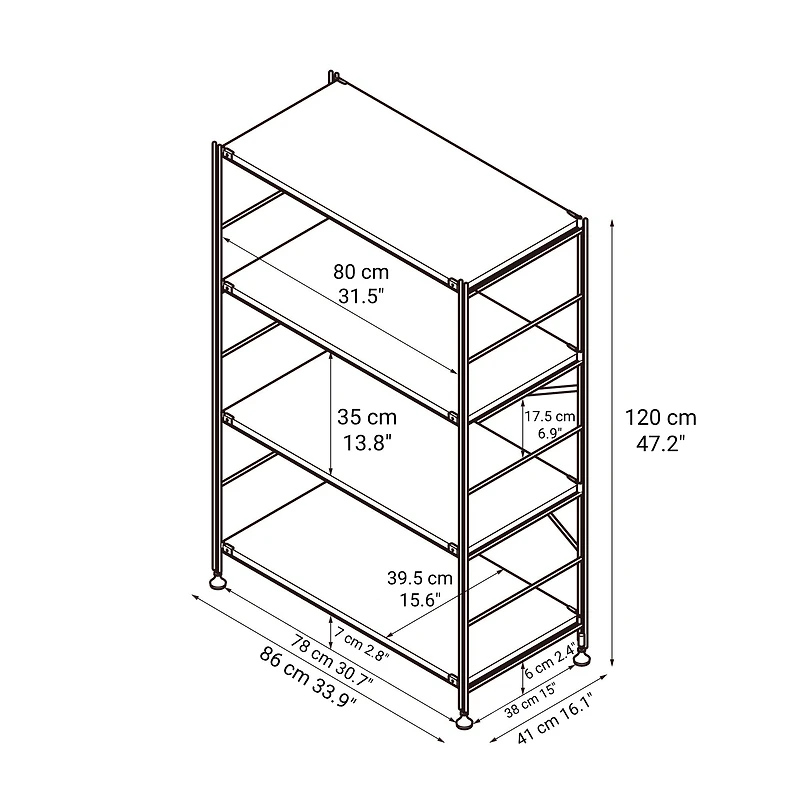 SUS Shelving Unit - Oak - Wide - Medium