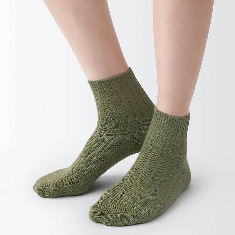 Right Angle Ribbed Short Socks