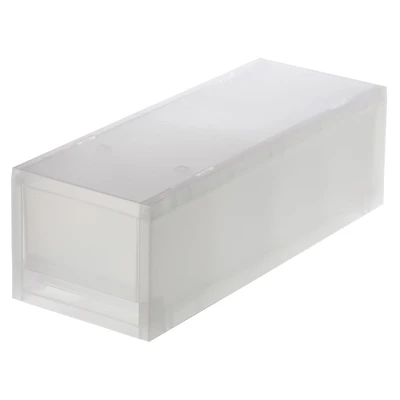 Polypropylene Storage Case Drawer Slim Shallow with Partition (W14 x D37 x H12 cm)