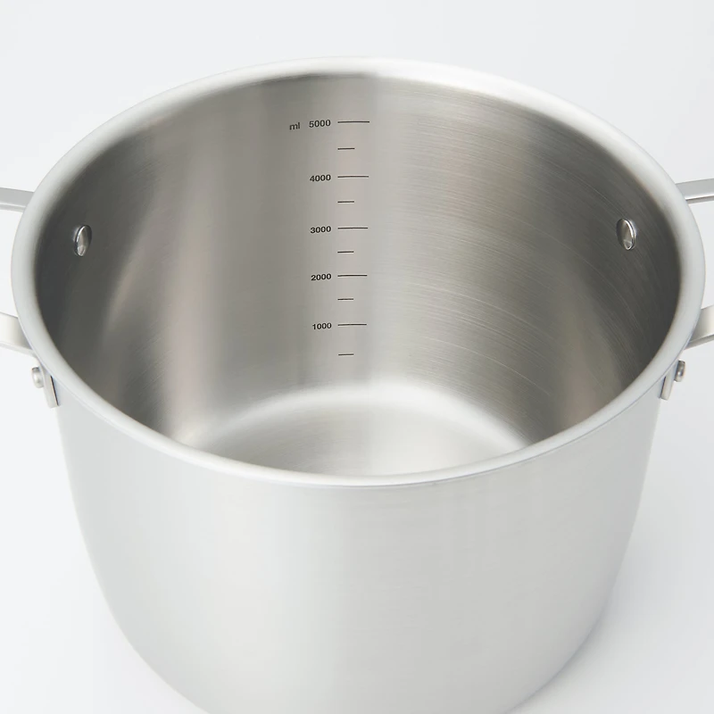 Stainless Aluminium 3-Layer Steel Saucepot 6L