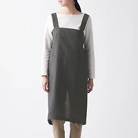 Linen Plain Weave Shoulder Strap Apron