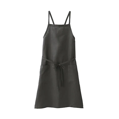 Linen Plain Weave Cross Shoulder Strap Apron