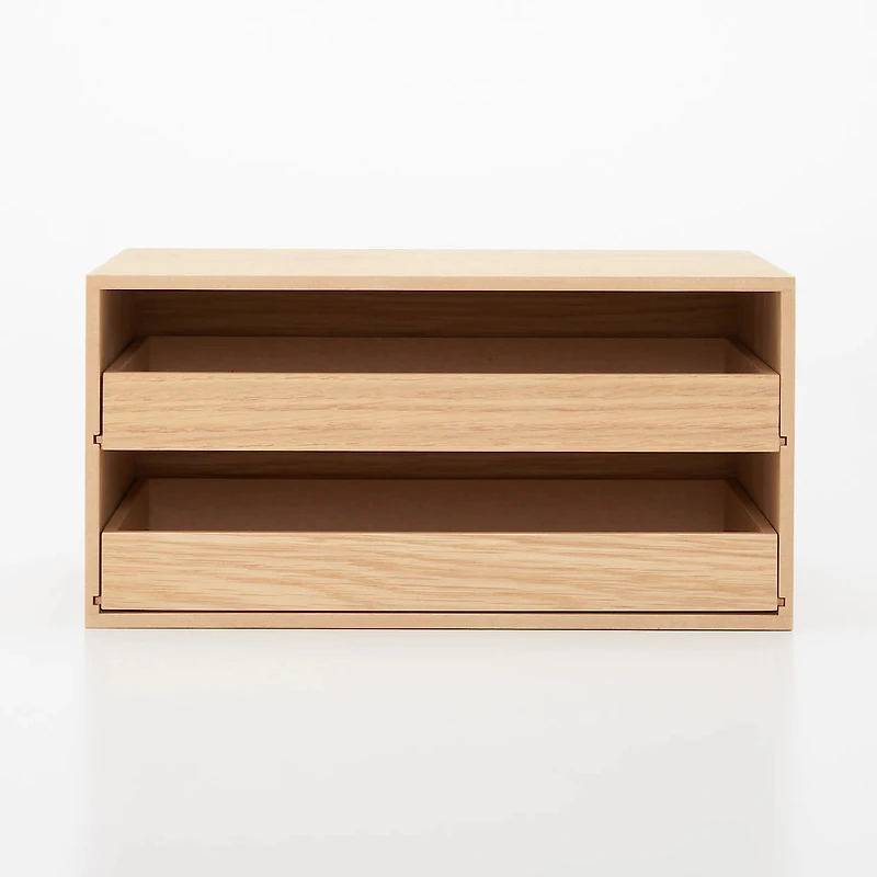 Wooden Storage Tray 2 Drawers