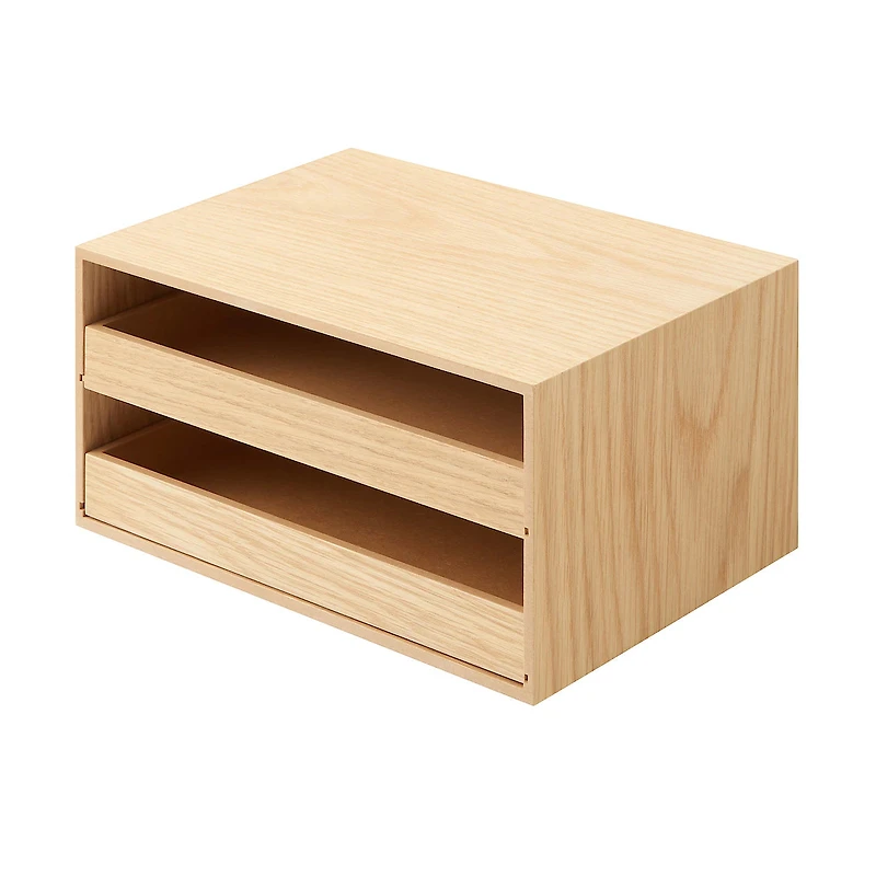 Wooden Storage Tray 2 Drawers