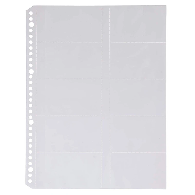 Clear Pocket Refill for Cards (10 Piece Set)
