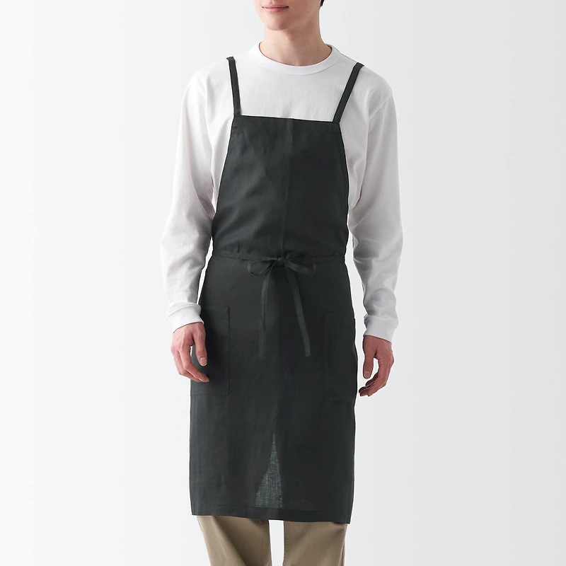 Plain Weave Linen Cross Back Apron