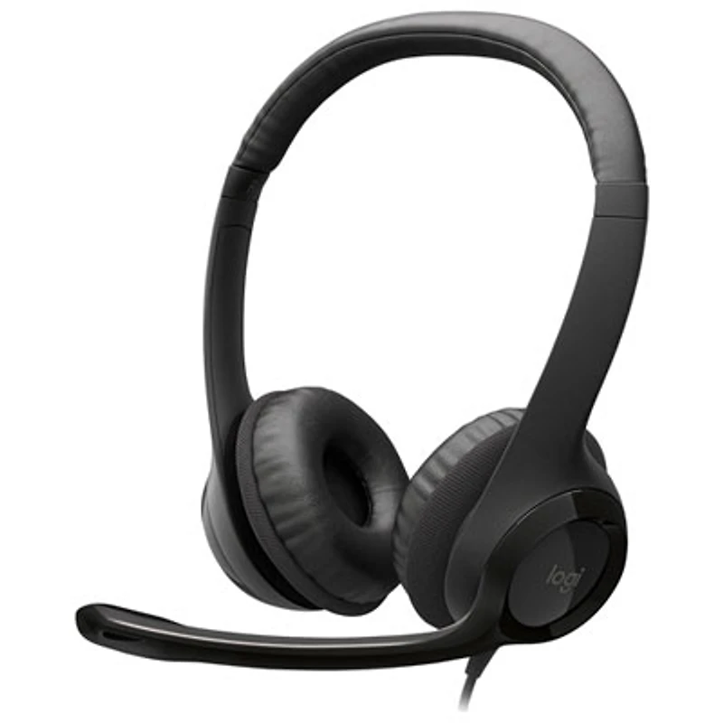 Logitech H390 Wired Headset with Noise Cancelling Microphone - Black