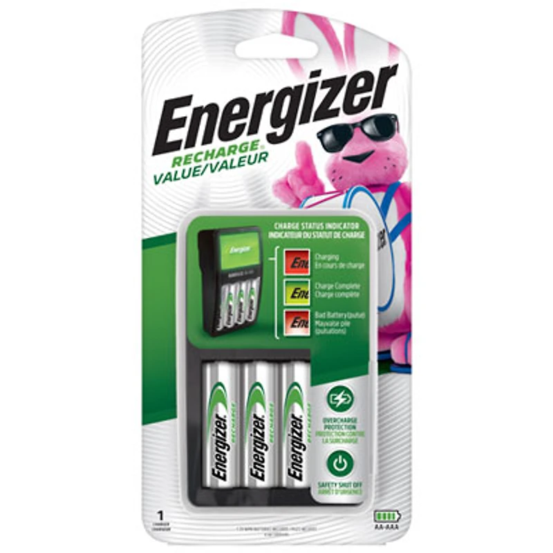 Energizer Maxi Charger With 4 "AA" Ni-MH Rechargeable Batteries (CHVCMWB4)