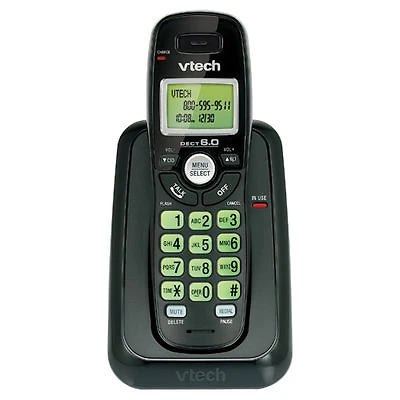 VTech 1-Handset DECT 6.0 Cordless Phone (CS6114-11 BLK)