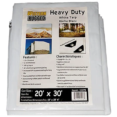 Western Rugged Tarp 20 x 30 ft. - White