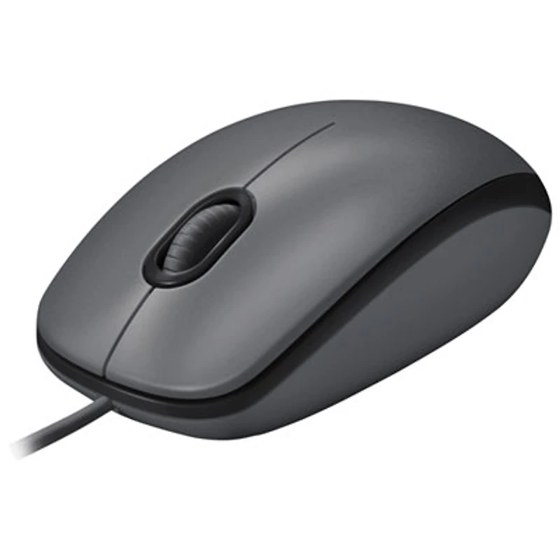Logitech M100 Wired Optical Ambidextrous Mouse for PC - Charcoal