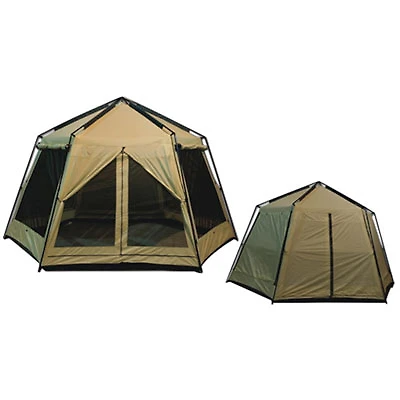 World Famous Lodge Screenhouse - Tan/Green