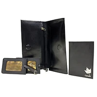 Ashlin Canadiana Leather Travel Kit - Black