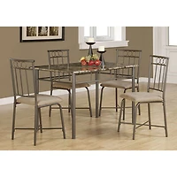 Transitional 5-Piece Dining Set - Bronze/ Espresso Brown