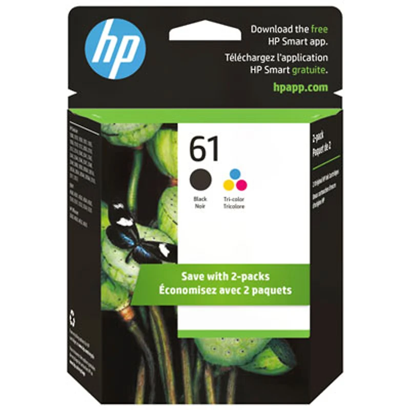 HP 61 Black/Tri-Colour Ink (CR259FC) - 2 Pack