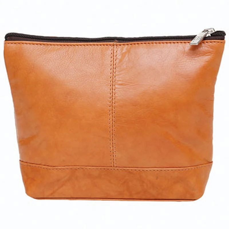 Ashlin Top Zippered Cosmetic Bag - Medium - Camel Brown