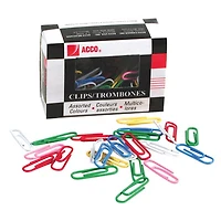 Acco Assorted Vinyl Coated Paper Clips (ACC72524) - 500 Pack