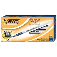 BIC Round Stic Comfort Grip Ballpoint Pen (BICGSMG11-BL) - 12 Pack - Blue