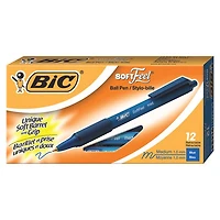 BIC SoftFeel Retractable Ball Point Pen (BICSCSM11-BL) - 12 Pack - Blue