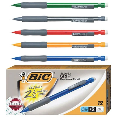 BIC Bicmatic 0.5mm Grip Mechanical Pencil (BICMPFG11) - 12 Pack