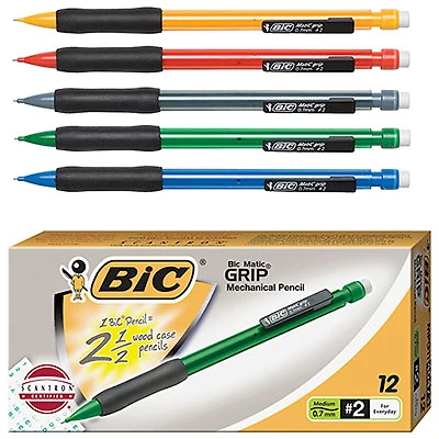BIC Bicmatic 0.7mm Grip Mechanical Pencil (BICMPG11) - 12 Pack